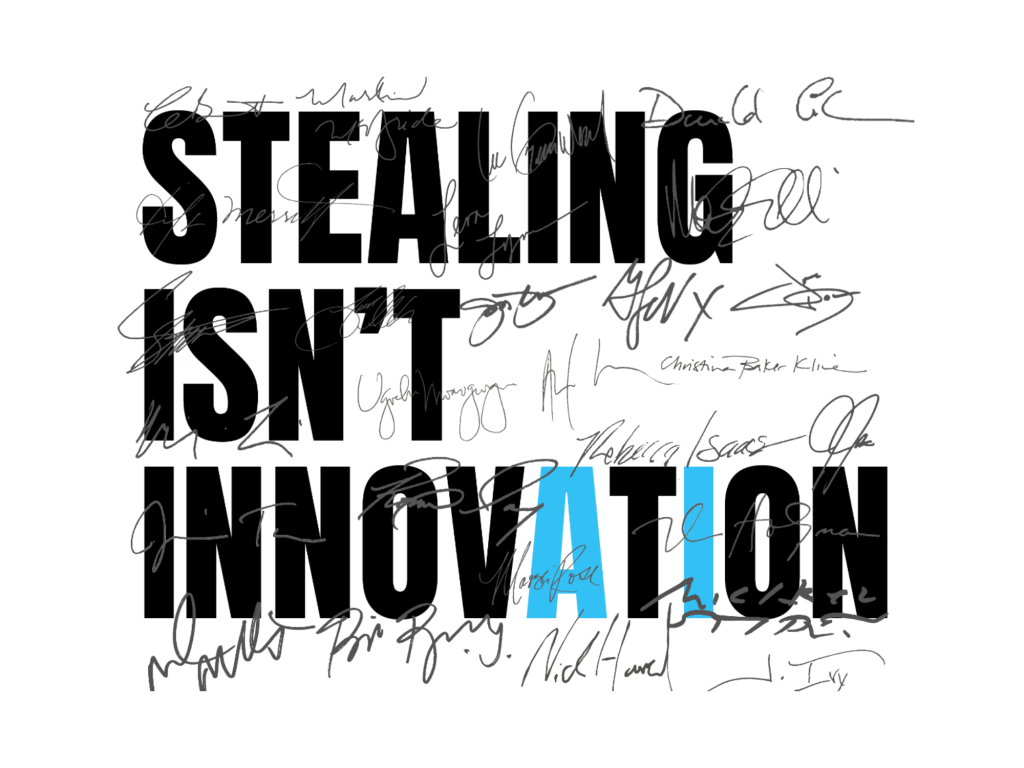 stealing isnt innovation human artistry campaign